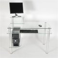 Rta Home And Office RTA Home and Office CT-009 Clear Glass and Aluminum Computer Desk CT-009